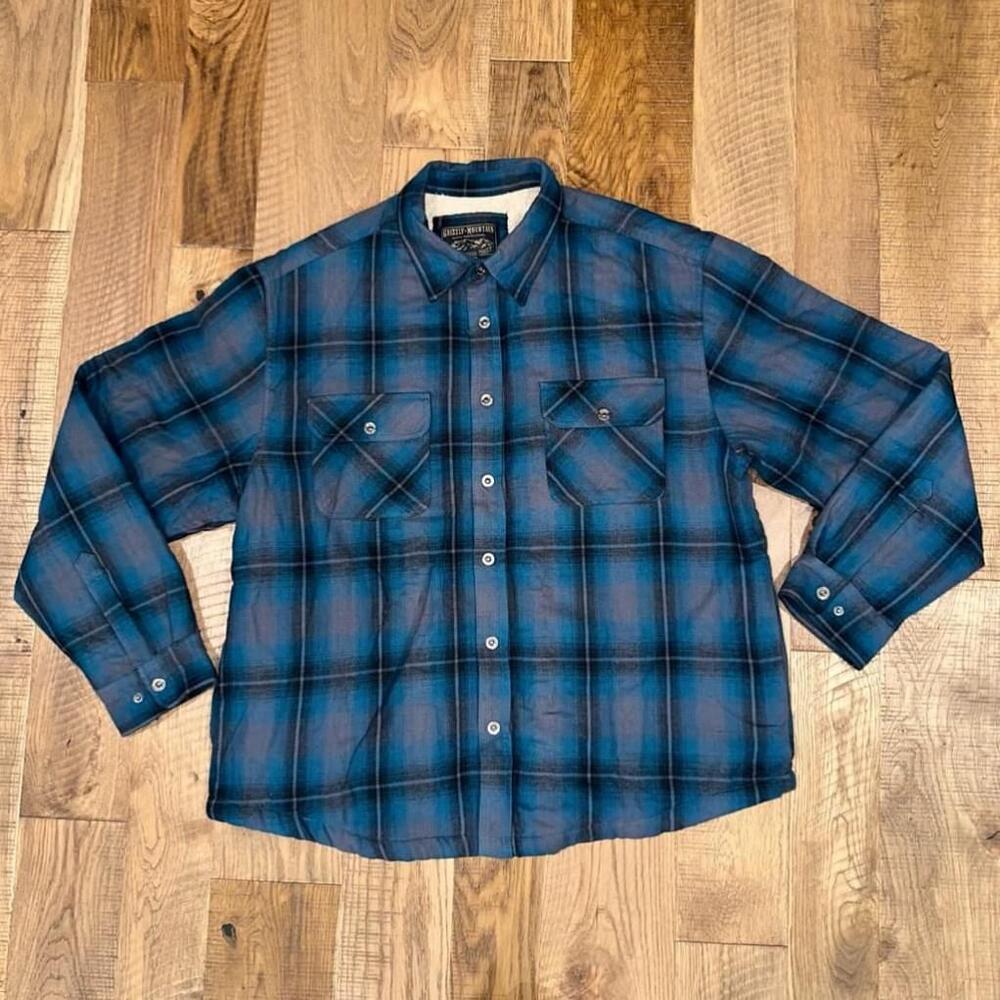 Grizzly Mountain Men’s Sherpa-Lined Snap Plaid Flannel Shirt Jacket Size 2XL XXL